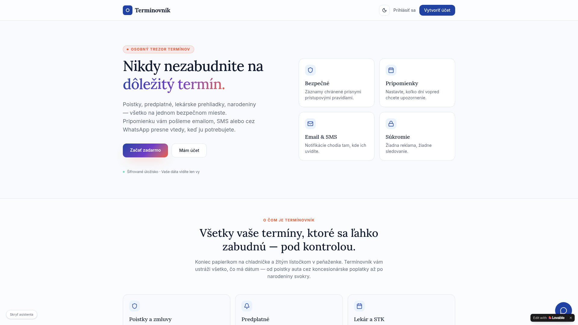 Ukážka webu — Termínovník